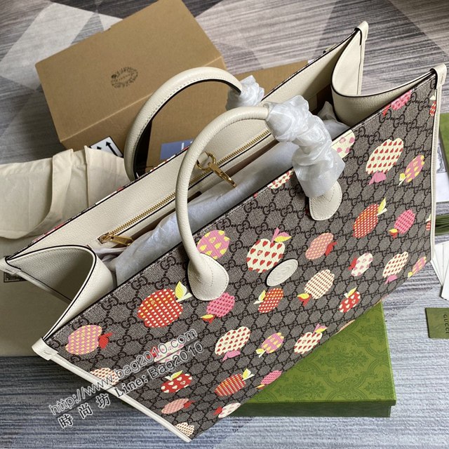Gucci新款包包 古馳心蘋果圖案手袋 Gucci手提托特包 659980  ydg3005